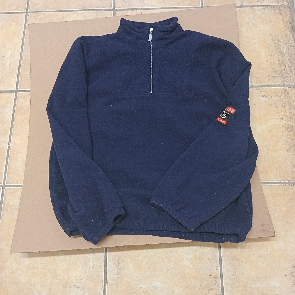Mens Billion Bay Weather Gear Blue Zip Up Sweater with Stand-Up Collar